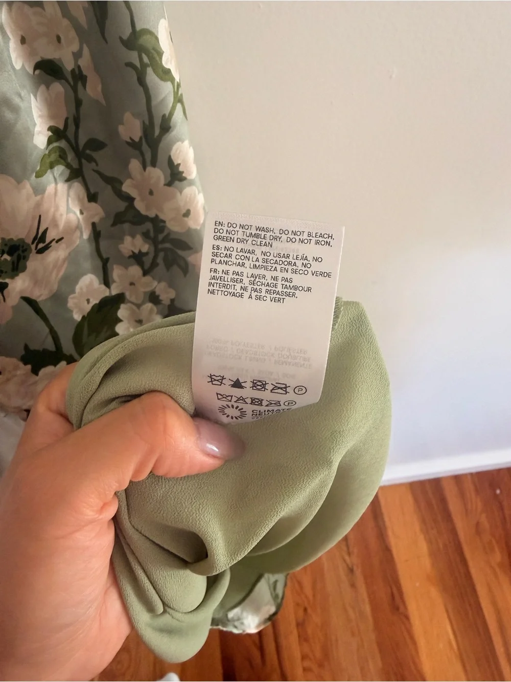 Reformation Anais Floral Silk Dress Tarragon Green Size 4 NWT - Picture 5 of 9